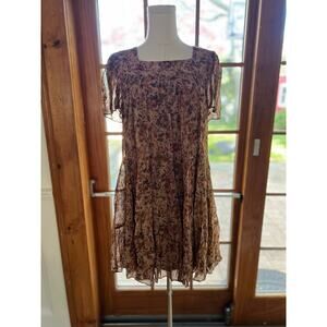 NWT The Kooples Floral Square Neck Viscose Dress Size EU 1